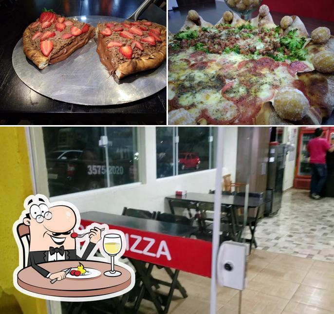 A foto da comida e interior no Super Pizza - Burger