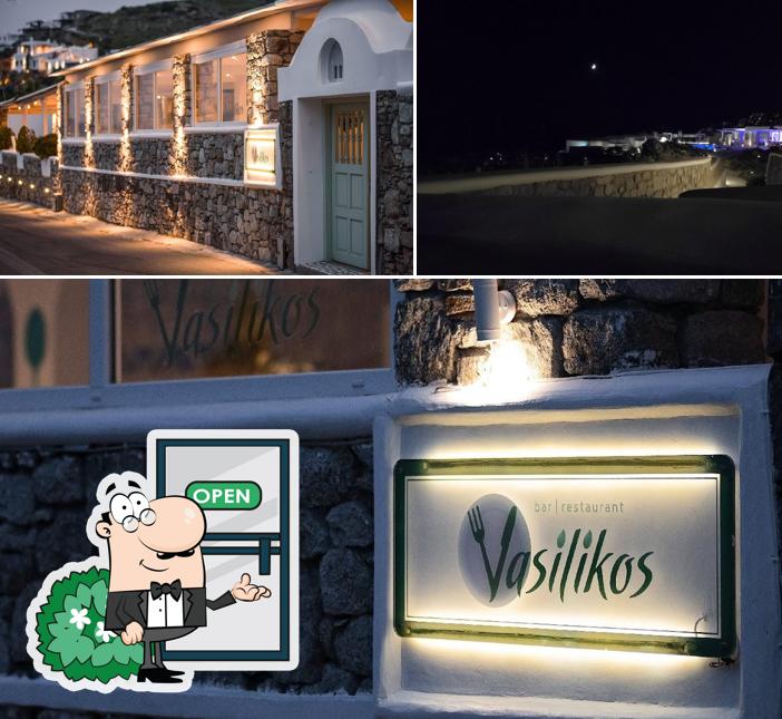 Check out how Vasilikos Mykonos. Greek cuisine and cocktail bar looks outside