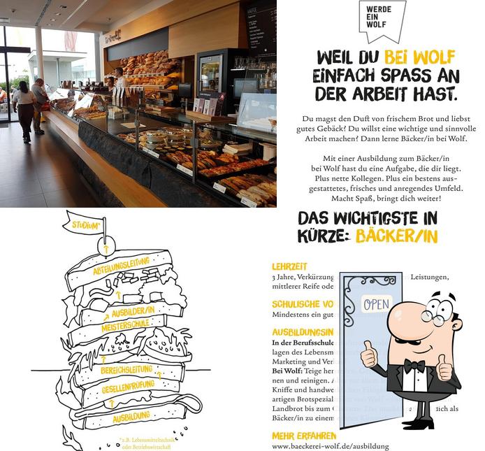 Взгляните на фото кафе "Bäckerei Konditorei Wolf"