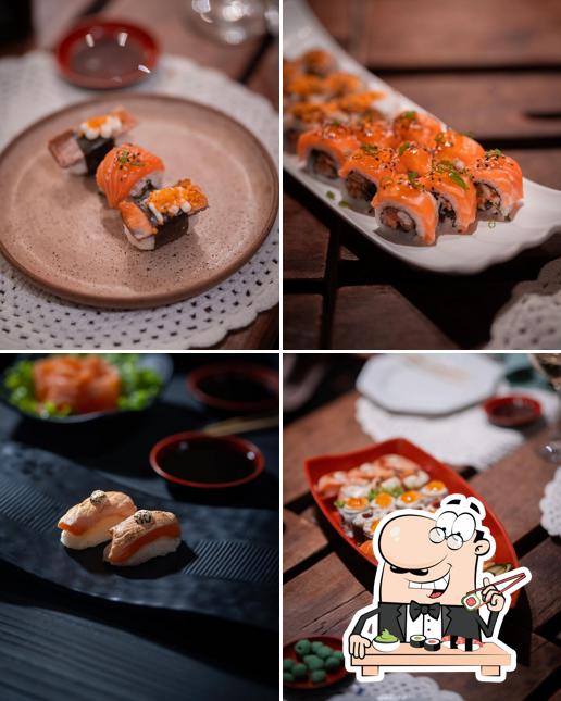 Rolos de sushi são oferecidos por SUSHI Sabará