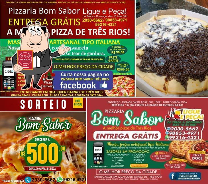 Pizzaria Bom Sabor ( A MELHOR PIZZA DE TRÊS RIOS). TELEFONE: 2030-5662 /  98853-4971 / ZAP: 99216-4321.. PIZZA: Deliciosa vale a pena experimentar e  um preço legal! ENTREGA: Grátis todos os dias!