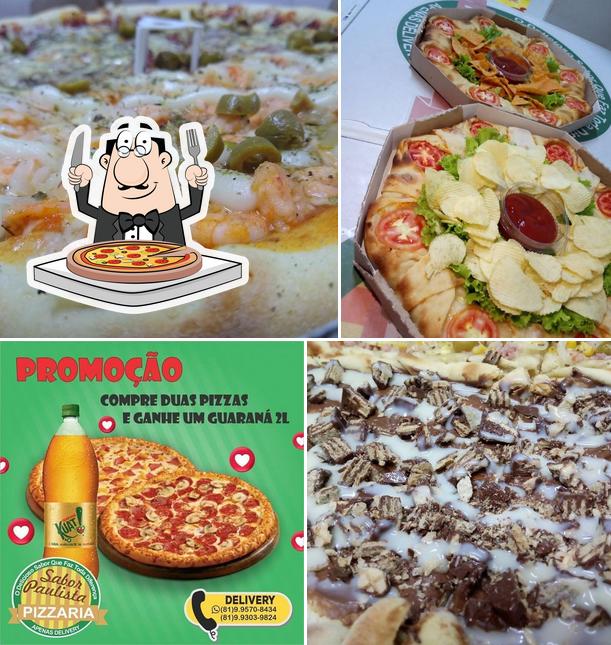 Escolha pizza no Pizzaria Sabor Paulista