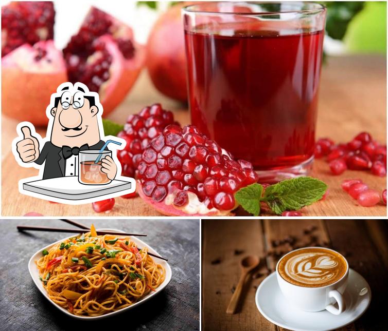 The photo of drink and food at FIRST HUNGER