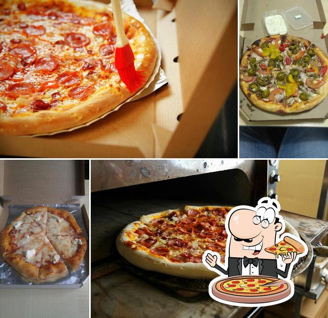 Order pizza at Go-Go Pizza