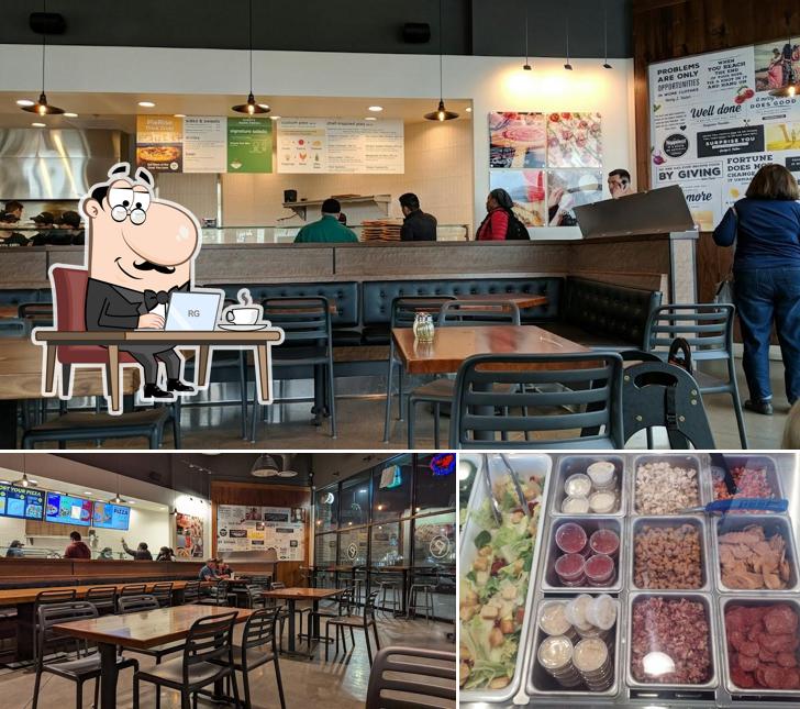 Among different things one can find interior and dessert at Pieology Pizzeria, Delta Shores Sacramento