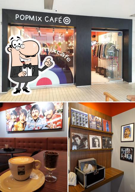 A imagem da interior e exterior no Popmix Café & Boutique Indie