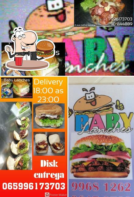 Experimente um hambúrguer no Baby Lanches