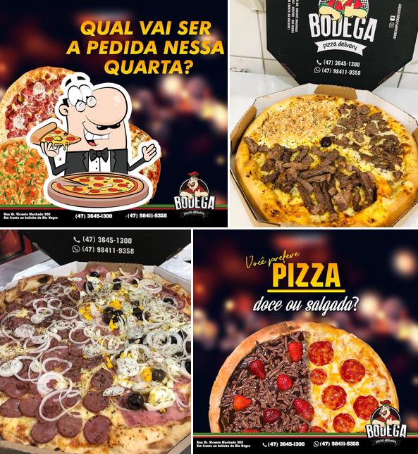 Peça diferentes variedades de pizza