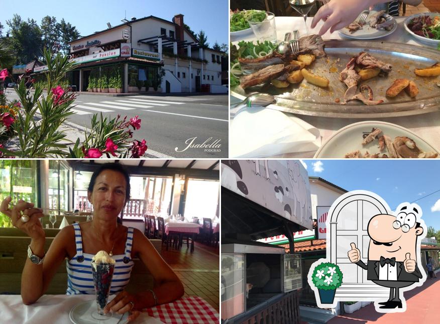 La extérieur et table à manger du restaurant