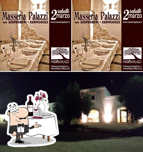 La immagine della tavolo da pranzo e esterno di Masseria Palazzi