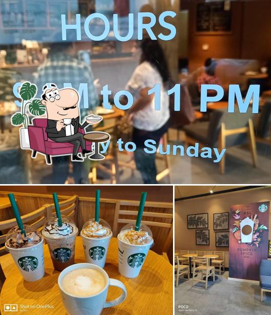 Starbucks is distinguished by interior and beverage