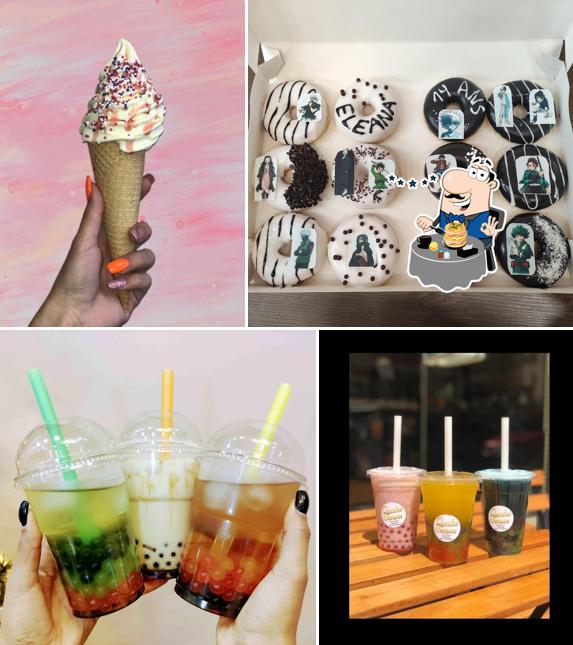 La photo de la nourriture et boire de Quatre Senses Donuts Bubble Tea Chocolat Ovidias Glaces Sandwicherie’s