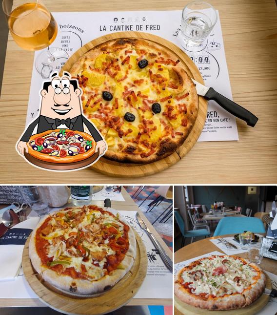Elige una pizza en La Cantine De Fred Saran