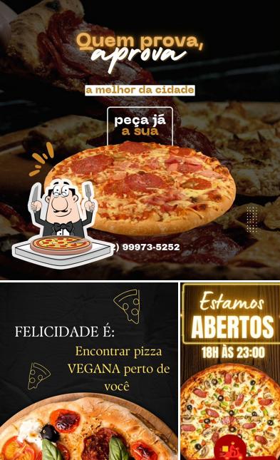 Escolha pizza no Trianas Pizzaria