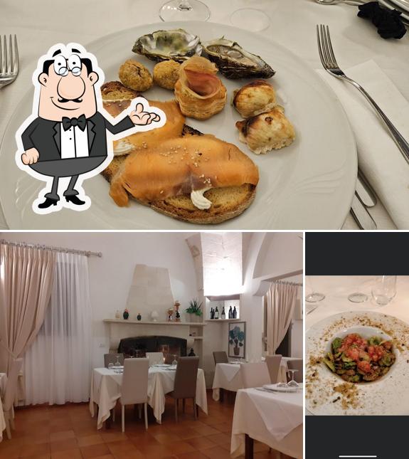 La interni e cibo del ristorante