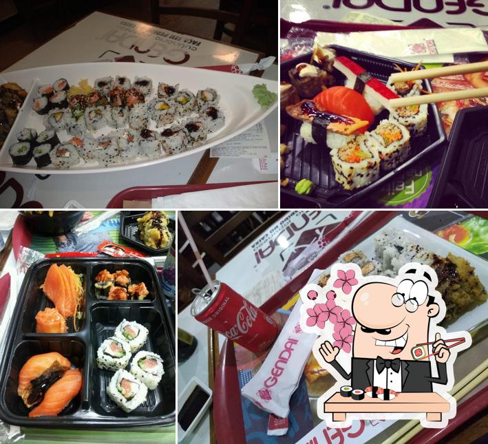 Rolos de sushi são oferecidos por Gendai