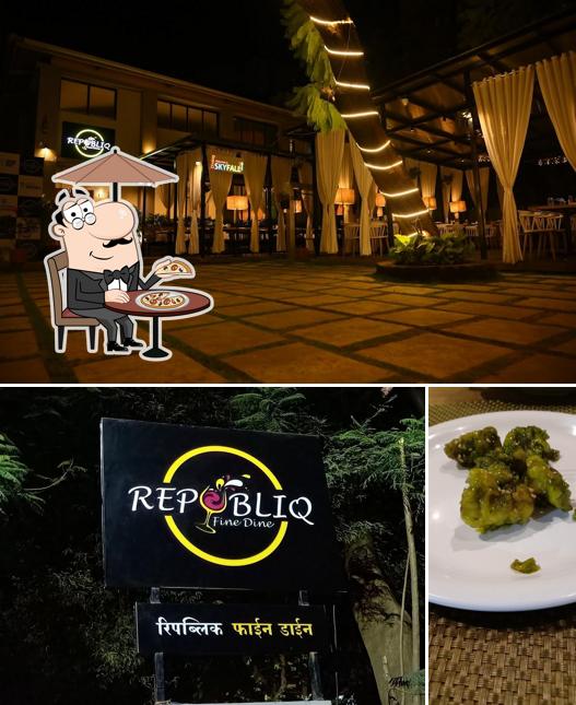 The image of exterior and food at Republiq Fine Dine l Family Restaurant l Spirits l Banquet l Lounge in kolhapur