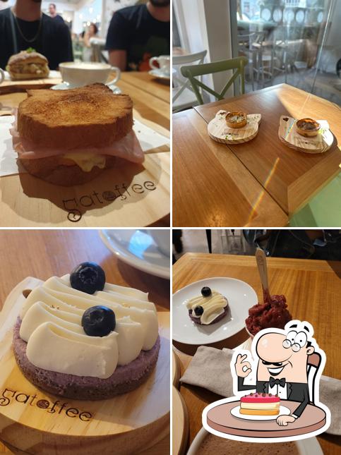 Bolo de queijo em Gatoffee Cat Café