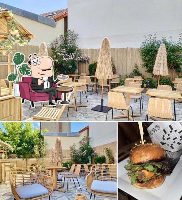 L’image de la intérieur et burger de LULU’s