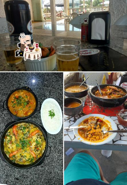 Dê uma olhada a imagem apresentando comida e cerveja no Restaurante Dom Peixe