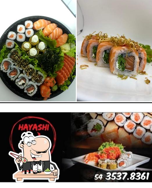 Peça diferentes opções de sushi