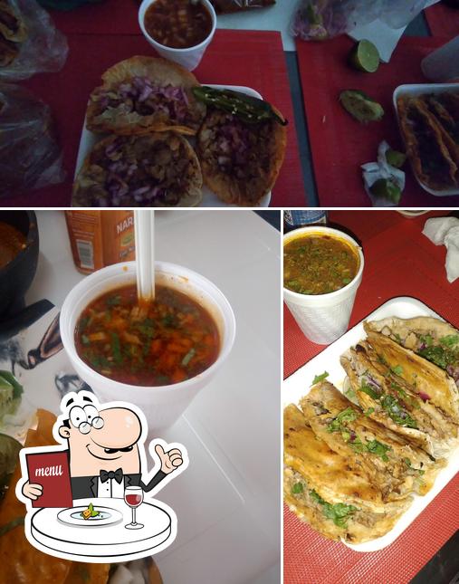 Food at Tacos de Barbacoa "El Compa"