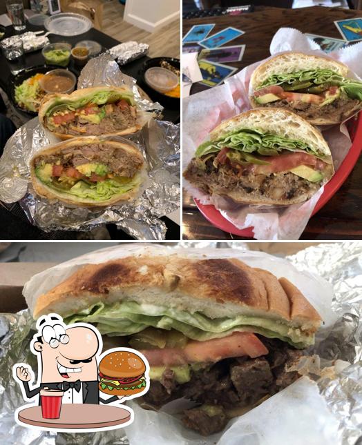 Get a burger at Taqueria Downtown Catering Co