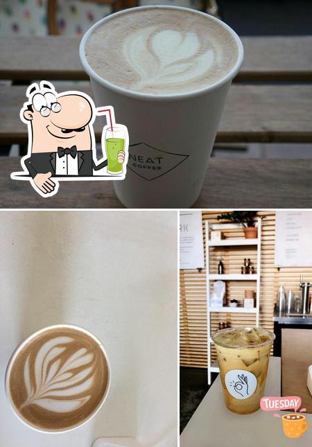 Enjoy a beverage at neat coffee
