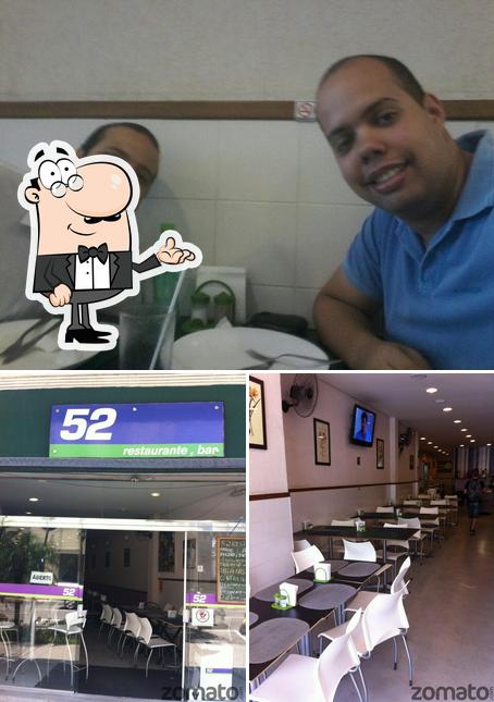 O interior do 52 Restaurante e Pizzaria ltda