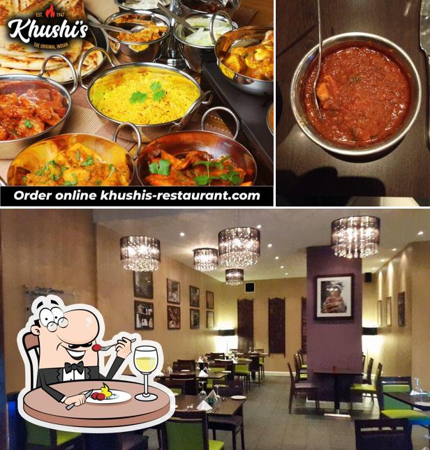 This is the photo showing food and interior at Khushis Restaurant
