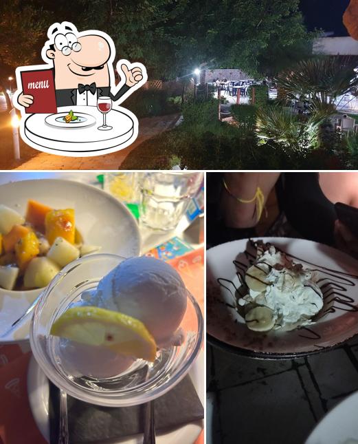 La cibo e esterno del ristorante