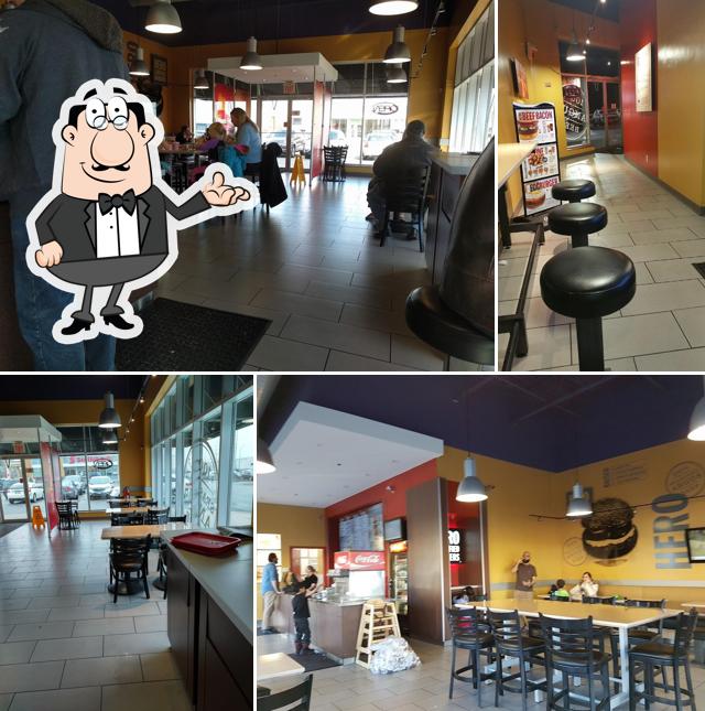 L'intérieur de Hero Certified Burgers