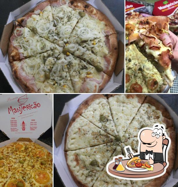 Consiga pizza no Pizzaria La Manjericão