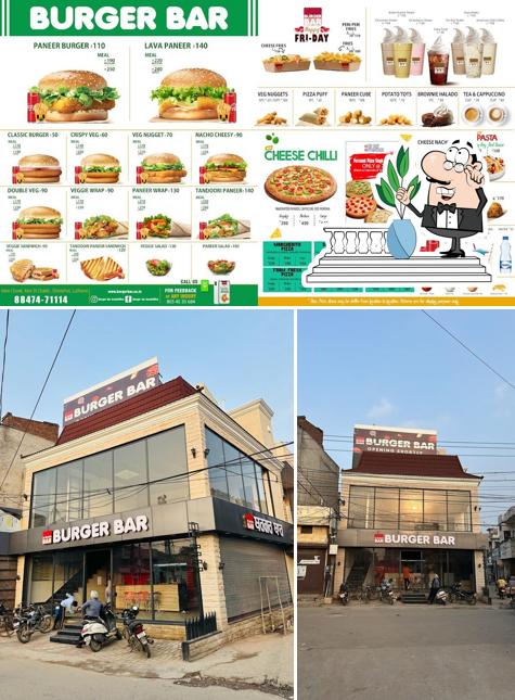 This is the picture showing exterior and food at BURGER BAR SHIMLAPURI - BEST RESTAURANT IN SHIMLAPURI