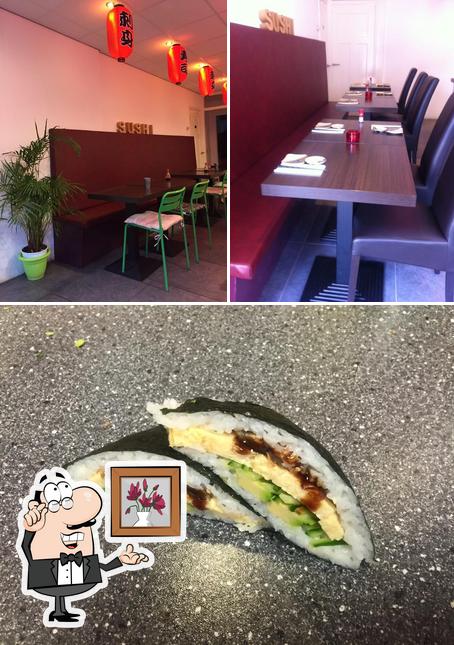 The image of interior and food at Sushi Su