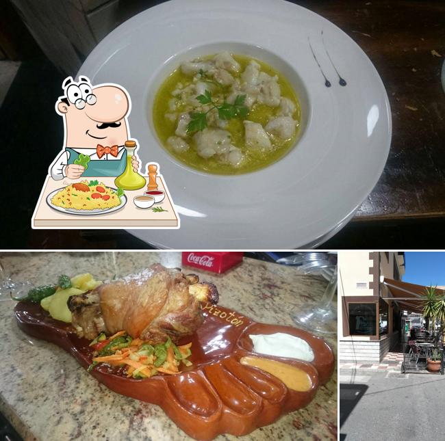 Mira las fotografías que muestran comida y exterior en Mesón Restaurante Pizotón
