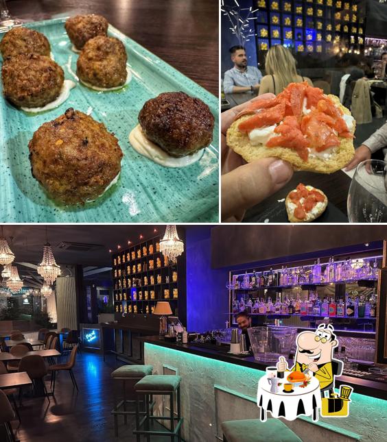 La cibo e interni del ristorante