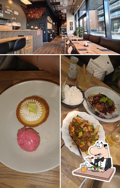 Это фотография, где изображены еда и внутреннее оформление в Wu Restaurant Sandvika