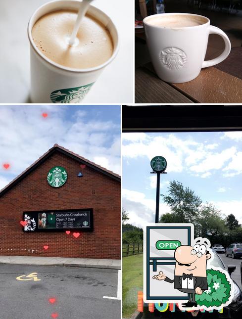 This is the photo displaying exterior and drink at Starbucks Coffee