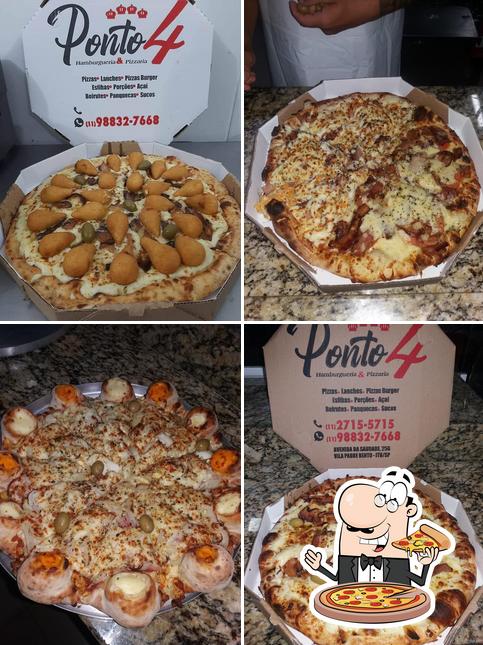 Consiga pizza no Ponto 4 pizzaria e hambúrgueria