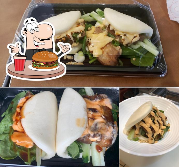 Get a burger at Fang's Poke & Bao