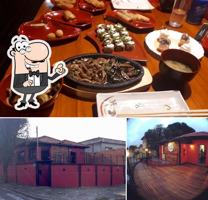 A imagem a Aji Sugoi Culinária Japonesa’s exterior e comida