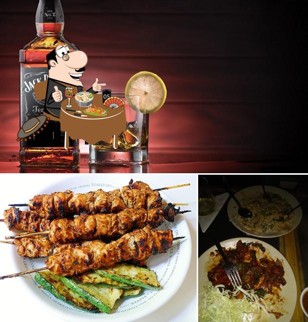 This is the image showing food and alcohol at Escape Lounge