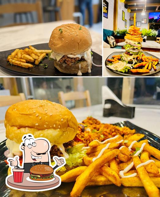 Order a burger at Plan B Resto Cafe