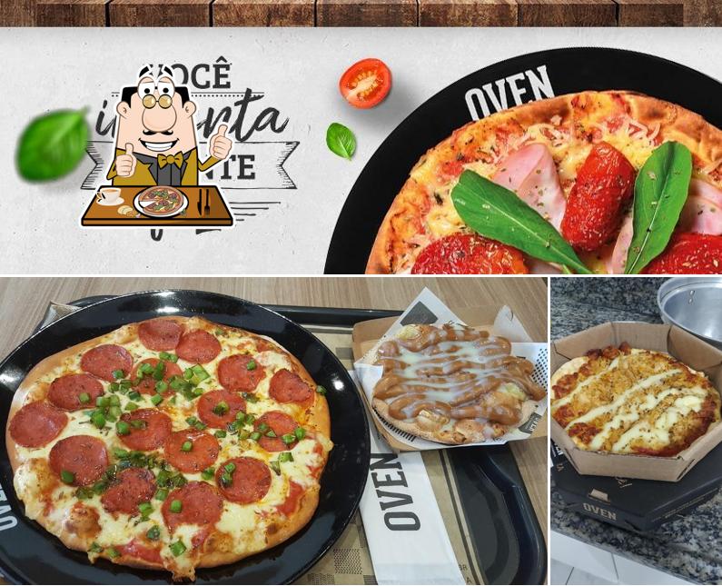 Escolha pizza no Oven Pizza Umuarama