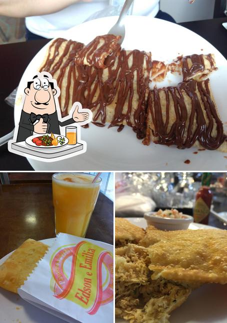 Esta é a foto mostrando comida e cerveja no Edson e Emilia - Pastéis e Salgados - Vila Bastos
