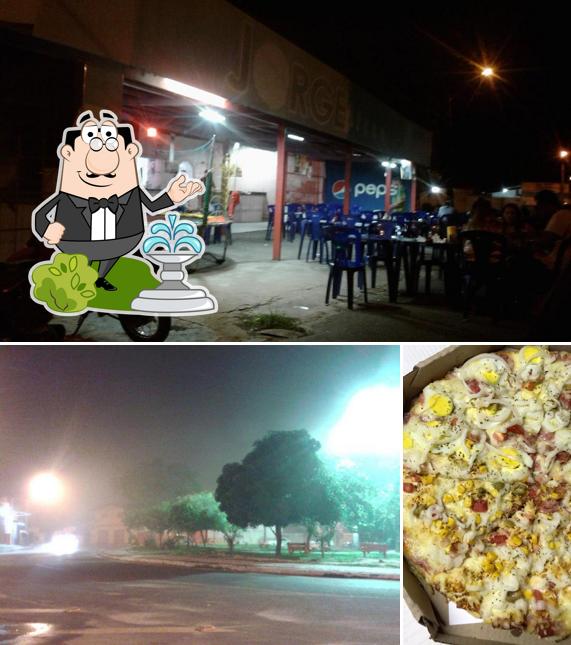 A foto da exterior e comida a Jorge Pizza