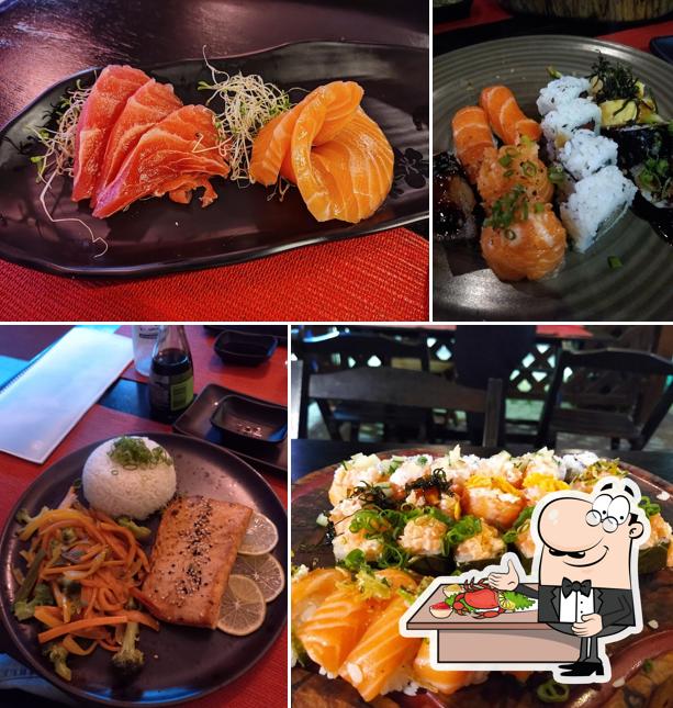 Escolha diversos pratos de frutos do mar servidos no Kento Sushi Porto Belo