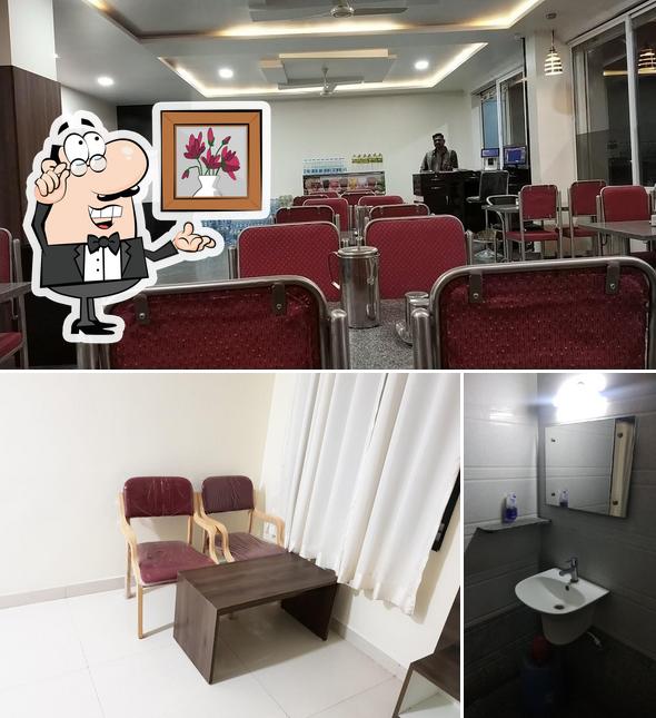 The interior of Hotel Sangam international