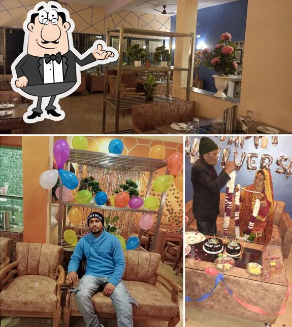 This is the photo depicting interior and cake at Devbhoomi Family restaurant bhimtal road kwerali